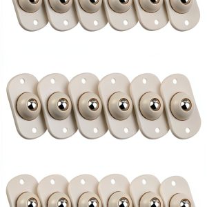 16PCS Self Adhesive Mini Swivel Caster Wheels, 360° Rotation Ball Caster, Stainless Steel Universal Wheel Ball Transfers Pasted on The Bottom of Storage Box Small Furniture DIY Toys for Moving Easily-0