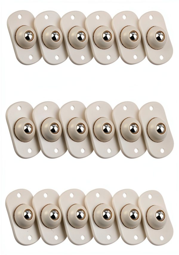 16PCS Self Adhesive Mini Swivel Caster Wheels, 360° Rotation Ball Caster, Stainless Steel Universal Wheel Ball Transfers Pasted on The Bottom of Storage Box Small Furniture DIY Toys for Moving Easily-0