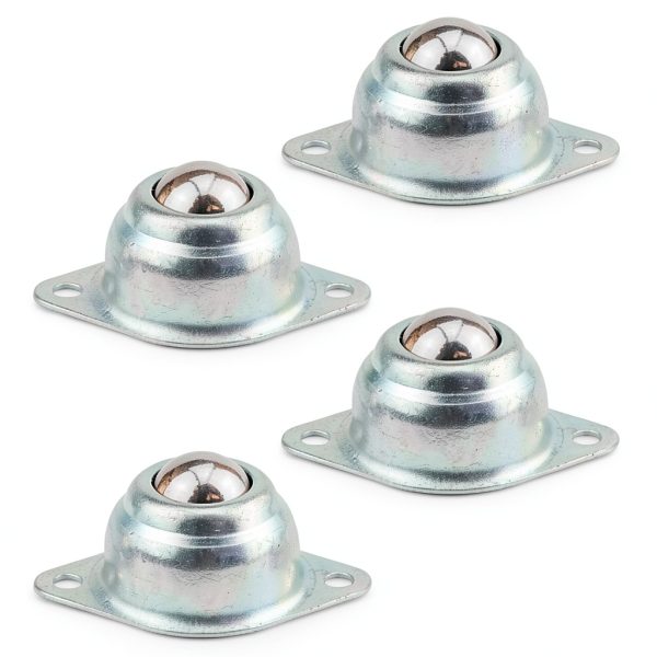 TOVOT 4PCS 5/8" Steel Ball Bearing Flange Mounted Transfer Bearing CY-15A Roller Balls Bearing Rollers Two Hole Mounted Load 44lbs-2