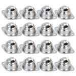 16 Pack 3/4 Inch Roller Ball Transfer Bearings, Transfer Bearing Unit Carbon Steel Roller Ball Bearing, Casters Bearing Rollers Universal Rotation Casters Screw Mounted for Transmission (3/4 Inch)-0