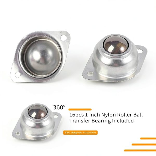1” Roller Ball Transfer Bearings Hiprecky 16Pcs 400lb Carbon Steel-1