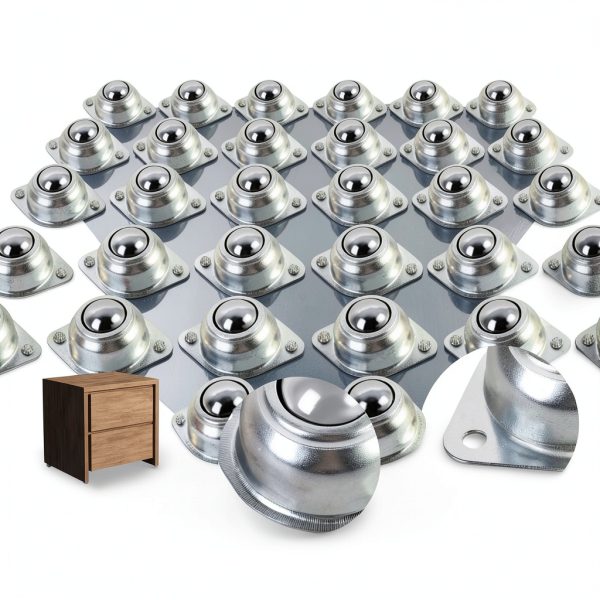 1” Roller Ball Transfer Bearings OLEWELL 20Pcs 360° 400lb Casters-1