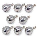 Roller Ball Transfer Bearing Casters - 1 Inch M8 Ball Transfer Unit for Transmission,Stud Mounted,Thread Stem,Carbon Steel,616 Lbs Total Load Capacity,Set of 8-0