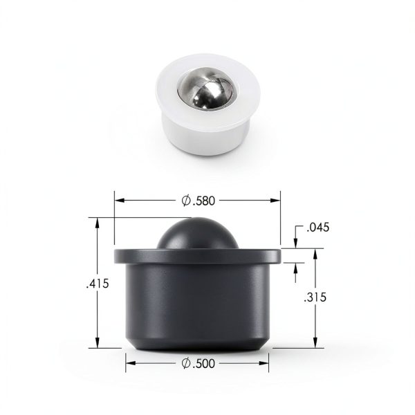 20 Pieces Small Ball Transfer Bearing Mini Table Conveyor Roller Bearings 1/3inch (Nylon and Stainless Steel)-3