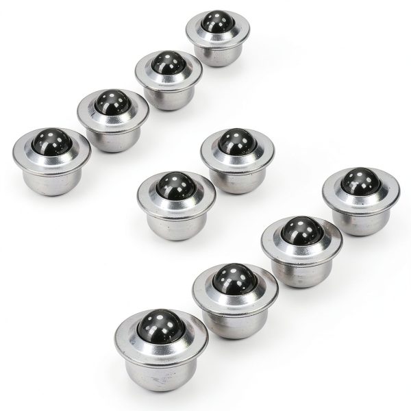 5/8" Ball Transfers Unit,10Pcs Metal Roller Ball Transfers,Load Capacity 55lbs,1" Dia Base, for Conveyor Roller Stand Transmission System-0