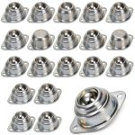 Yarlung 20 Pack 1 Inch Roller Ball Transfer Bearings, Carbon Steel Swivel Ball Casters Two-Hole Screw Mounted Ball Transfer Unit for Roller Stand, Conveyor, Transmission-0