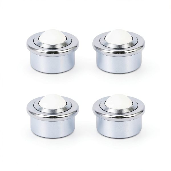 Nylon Ball-Transfer Bearing Roller Caster - 1 Inch Diameter,Ball Transfer Unit for Transmission Equipment Conveyor,360º Universal Rotation Roller,Nylon & Carbon Steel, 520 Lbs Total Load Capacity,4PCS-0
