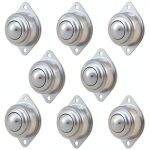 XiKe 8 Pack 1" Roller Ball Transfer Bearings Hard Chrome 360° Swivel-0