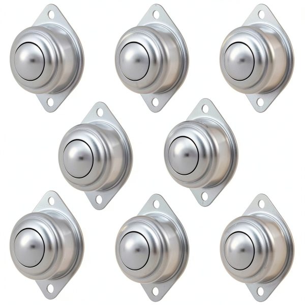 XiKe 8 Pack 1" Roller Ball Transfer Bearings Hard Chrome 360° Swivel-0
