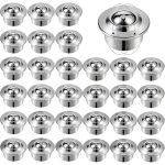 30 Pcs 5/8 Inch Roller Ball Transfer Bearings, Carbon Steel Round Ball Transfer Unit, Universal Rotation Roller Ball Casters for Conveyor, Roller Stand, Transmission (Cy-15h, 1.2 x 0.8 Inch)-0