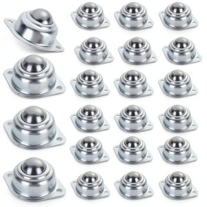 32Pcs 1 inch Roller Ball Transfer Bearings HNBun 800lb Steel Casters-0