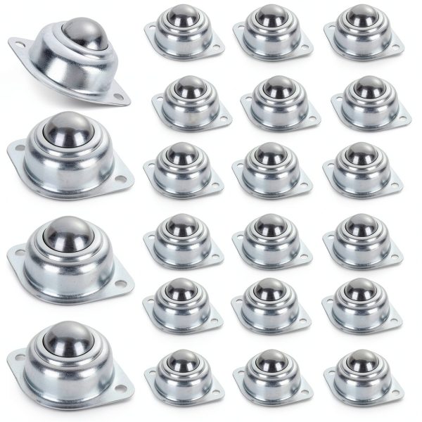 32Pcs 1 inch Roller Ball Transfer Bearings HNBun 800lb Steel Casters-0