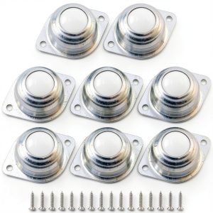 8 Pcs 1 Inch Ball Transfer Bearings Jiozermi Nylon Casters 66lb Load-0