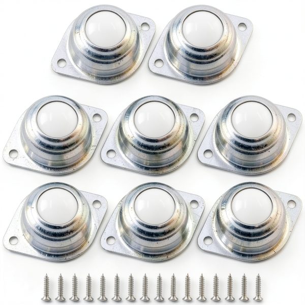8 Pcs 1 Inch Ball Transfer Bearings Jiozermi Nylon Casters 66lb Load-0